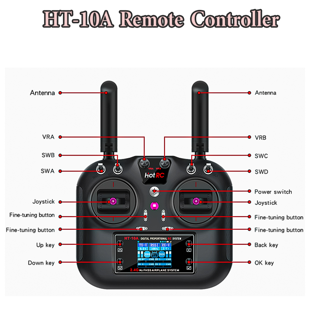 Transmissor Hotrc HT-10A 2.4G  - Plane Drone Rc avaliação e preço